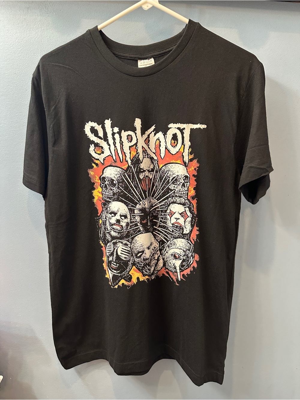 Slipknot Band T-Shirt sz medium black skull masks flames NEW Unisex heavy metal